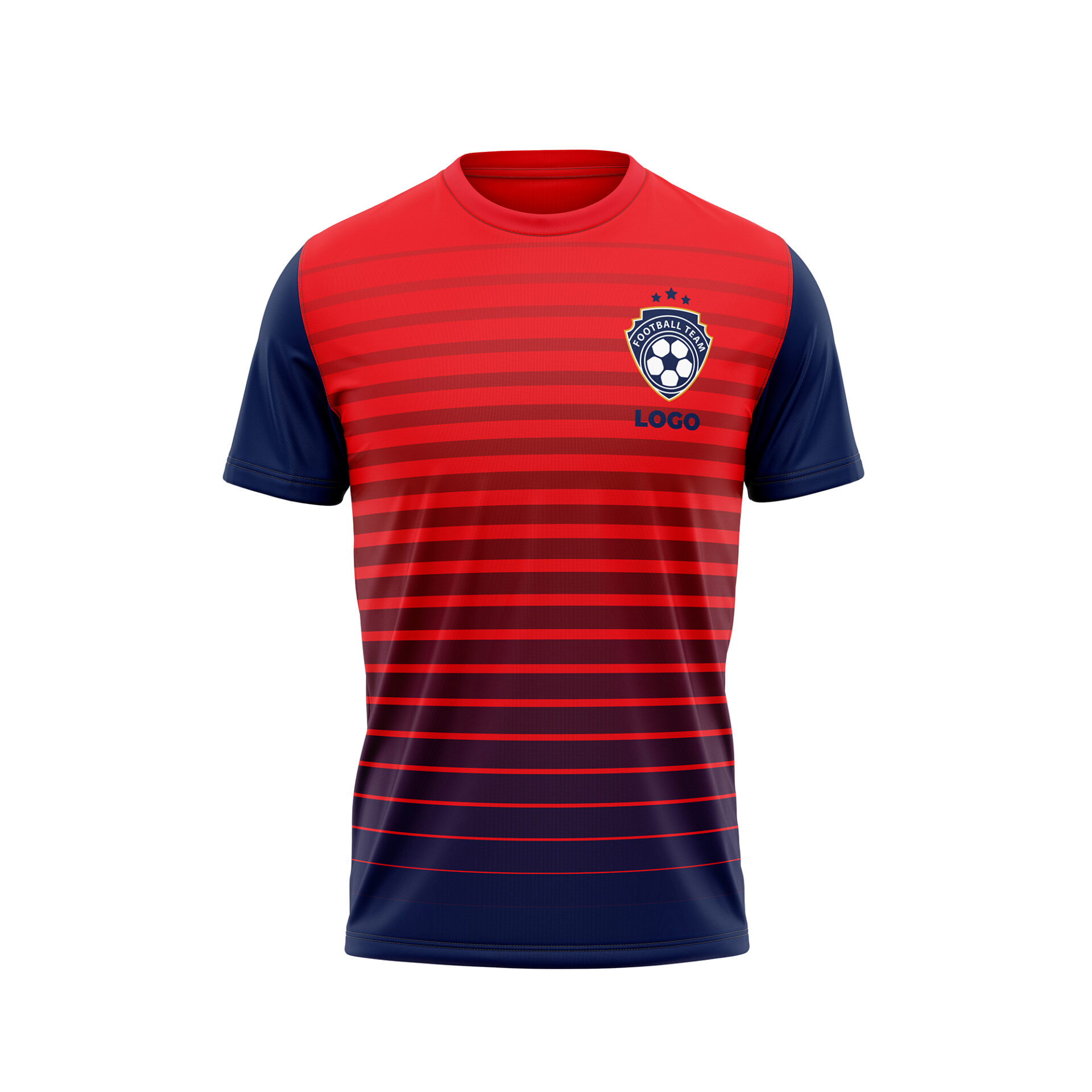 Sports T-shirt navy blue-red 2