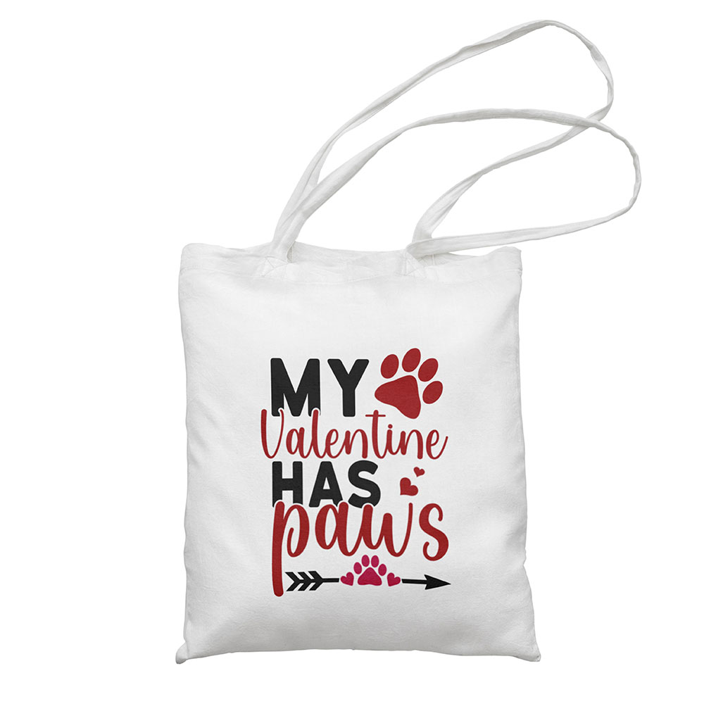 Fabric bag - Valentine paws