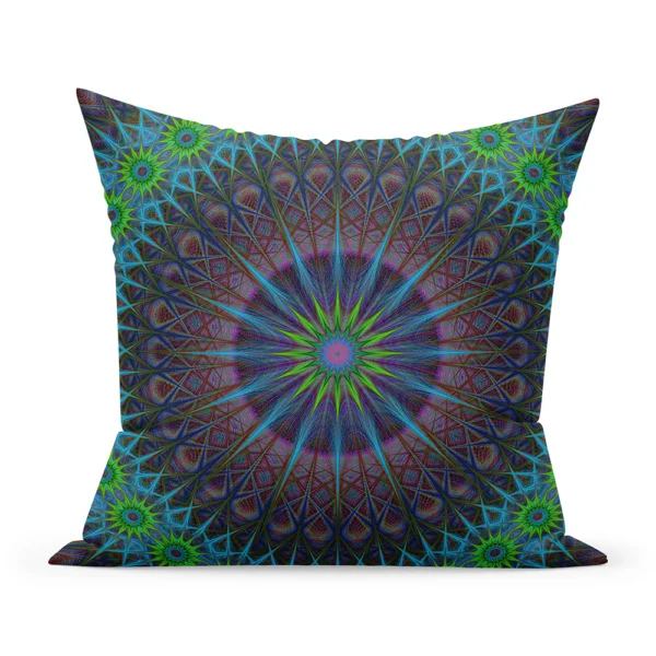 Spilvendrāna - mandala zilizaļa