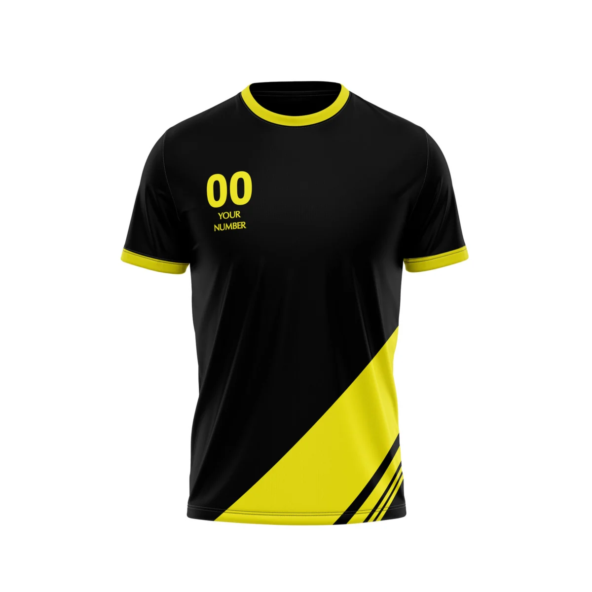 Sporta T-krekls melns-dzeltens